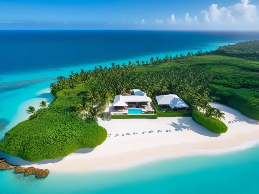 Propiedad de lujo en República Dominicana: inversión exclusiva en el Caribe Inversión inmobiliaria en República Dominicana para extranjeros: vista aérea de una lujosa propiedad frente a la playa en el Caribe