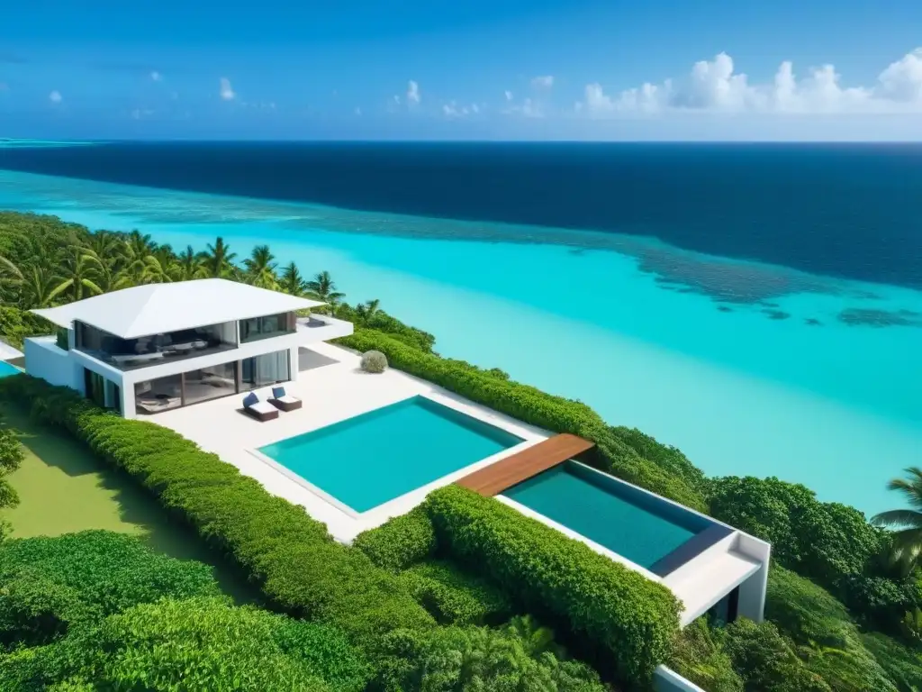 Propiedad de lujo en el Caribe: inversión exclusiva Inversión inmobiliaria extranjera en el Caribe: Propiedad de lujo con diseño moderno, piscina infinita y helipuerto privado