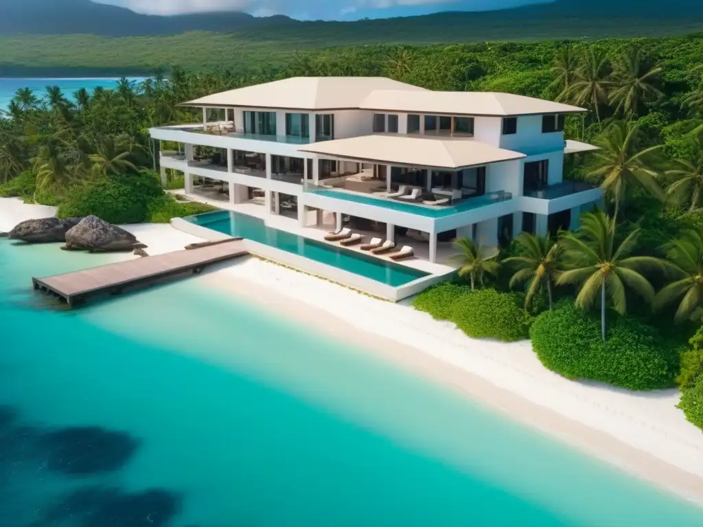 Paraíso caribeño: Propiedad de lujo con vista al mar Inversión inmobiliaria Caribe extranjera: Villa de lujo frente al mar con piscina infinita y vista al océano al atardecer