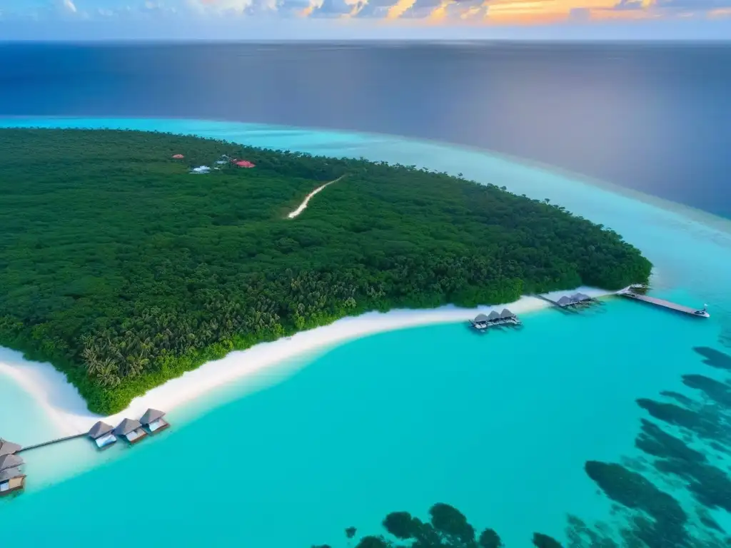 Paraíso caribeño: Propiedades de lujo frente al mar en Belice Inversión inmobiliaria Belice internacional: Atardecer en el Caribe, aguas turquesas, playas blancas y propiedades de lujo con piscinas infinitas