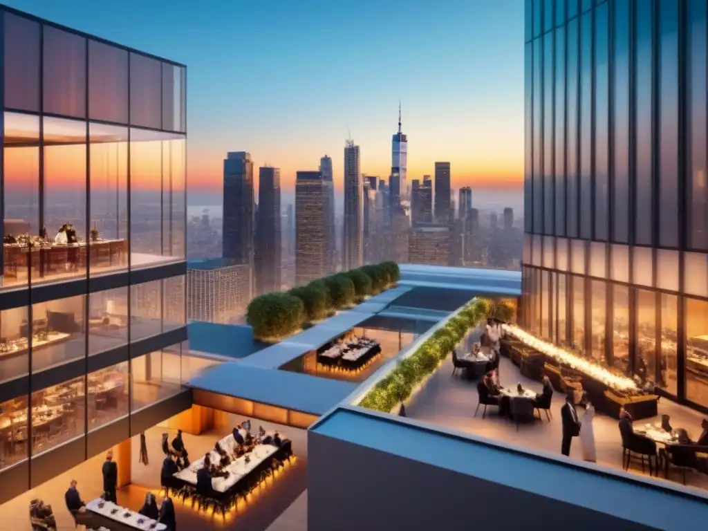 Inversión inmobiliaria internacional estratégica en vibrante ciudad al anochecer