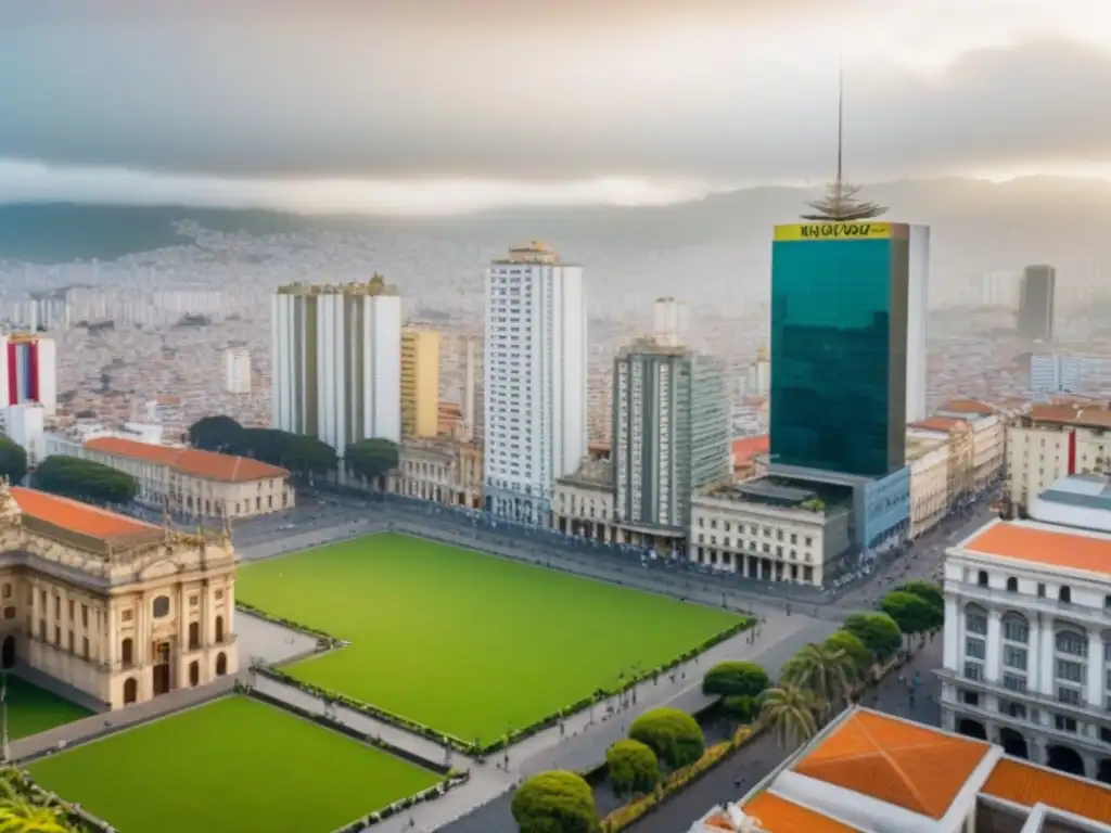Contrastes arquitectónicos en Lima, Perú: Un futuro prometedor Inversión inmobiliaria en Perú: La mezcla entre rascacielos modernos y edificios coloniales en el vibrante paisaje urbano de Lima