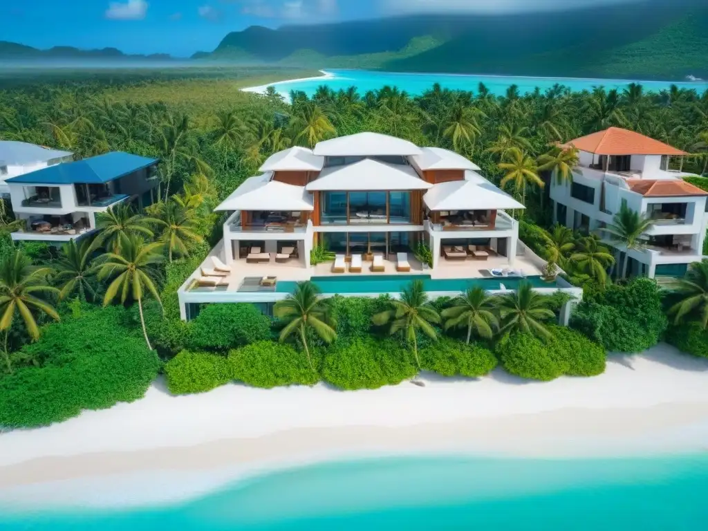 Inversión exclusiva: Propiedad de lujo frente al mar en el Caribe Inversión inmobiliaria en el Caribe: Propiedad de lujo frente al mar con aguas turquesas, playas blancas y arquitectura moderna