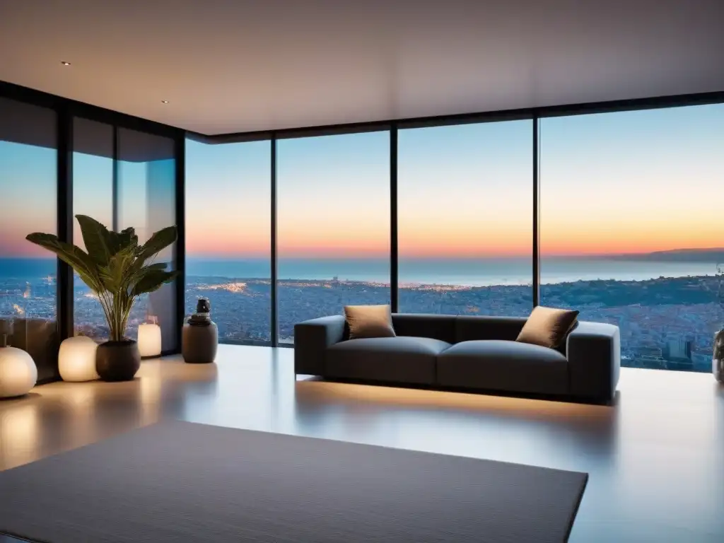 Penthouse de lujo en Barcelona con vista al mar Inversión inmobiliaria en propiedades de lujo en España: Penthouse moderno con vista panorámica de Barcelona y el mar Mediterráneo