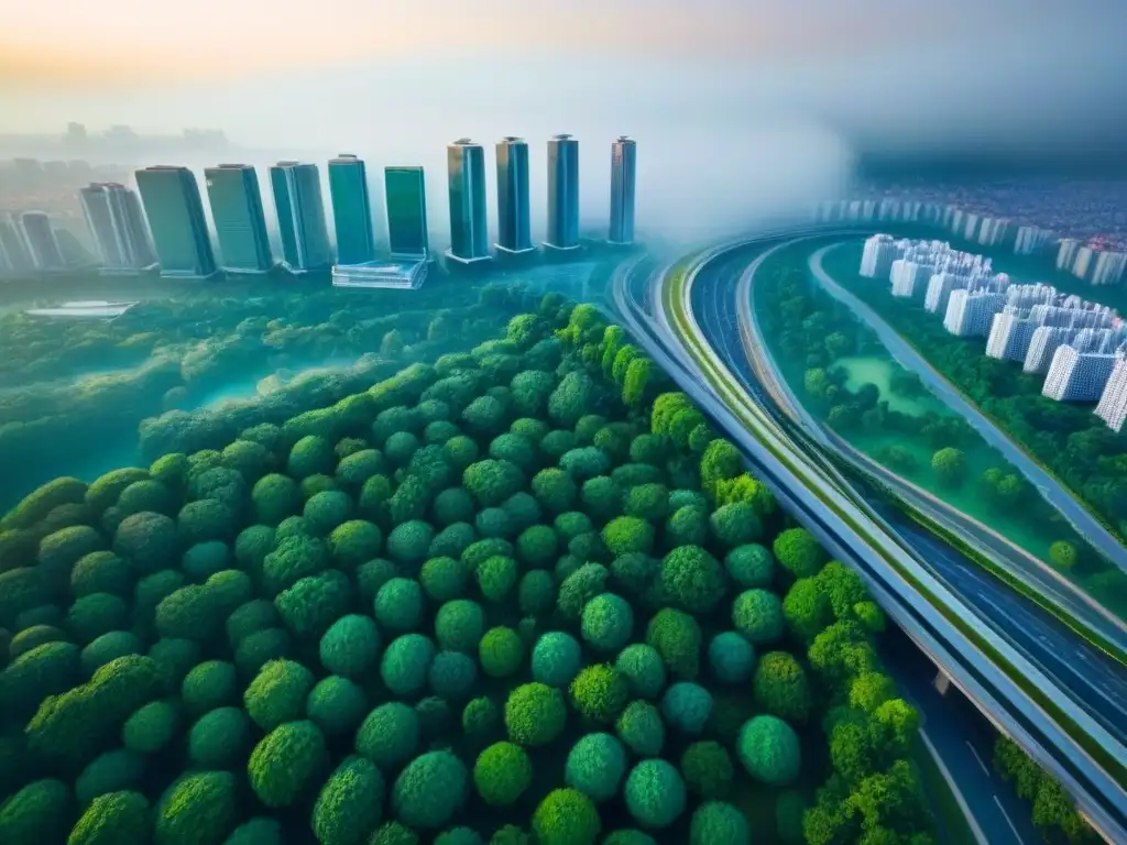 Armonía urbana-natural: ciudad moderna con espacios verdes Inversiones inmobiliarias cerca áreas verdes: Una ciudad moderna integrada con parques y calles arboladas