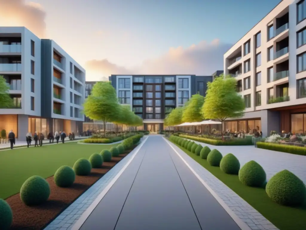 Vida activa y moderna para adultos mayores en la ciudad Inversiones inmobiliarias envejecimiento: Ciudad vibrante con residencias de lujo para adultos mayores y espacios verdes integrados