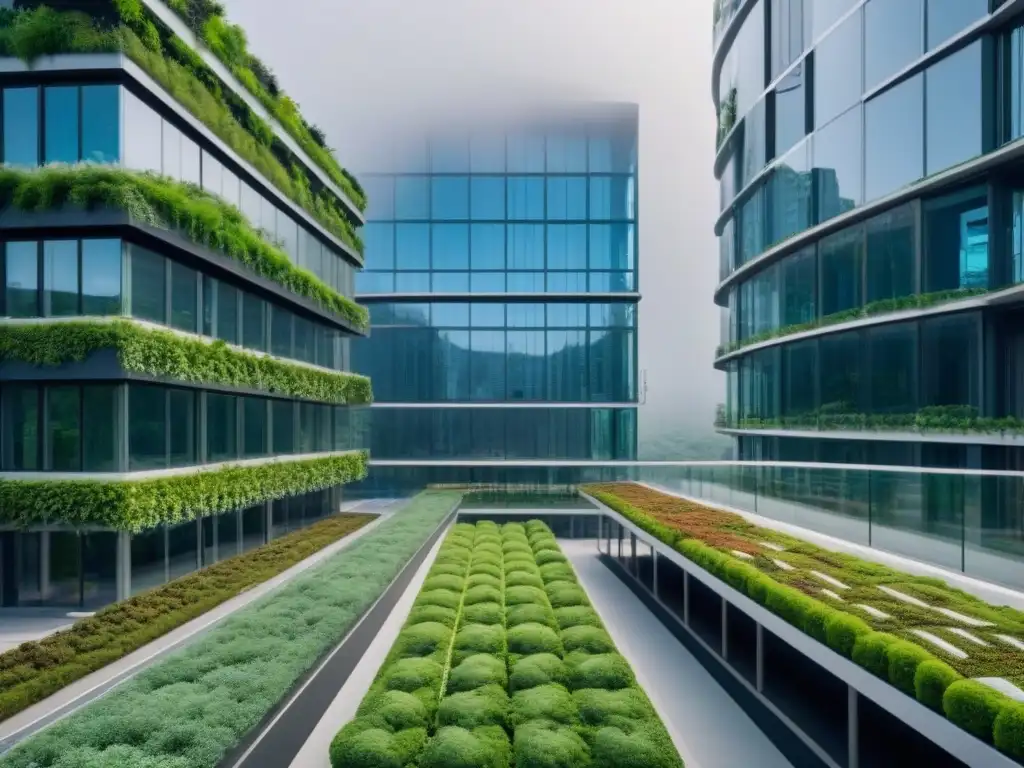 Rascacielos sostenible: innovación verde en la ciudad del futuro Inversiones inmobiliarias sostenibles rentables: un rascacielos futurista integrado con tecnologías verdes innovadoras