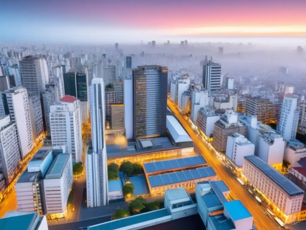 Skyline de Buenos Aires: fusión histórica y moderna Inversiones propiedades Argentina extranjero: Skyline de Buenos Aires con arquitectura histórica y moderna, reflejo del vibrante mercado inmobiliario