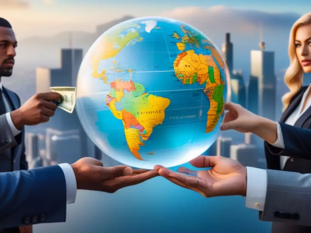 Inversionistas internacionales intercambian divisas en el mundo globalizado Inversionistas internacionales discuten beneficios de hipotecas multidivisas internacionales frente al mundo globalizado