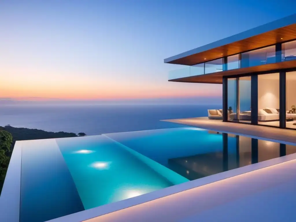Villa de lujo en acantilado con vista al mar y piscina infinita Una lujosa villa moderna en acantilado con vistas al océano, diseño elegante y piscina infinita