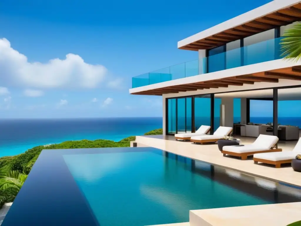 Residencia de lujo en México con piscina infinita y diseño contemporáneo Una lujosa villa moderna en México con piscina infinita y vista al mar