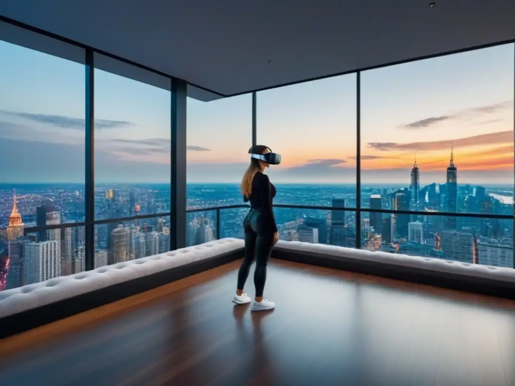 Penthouse de lujo: tour virtual con vistas panorámicas de la ciudad Explora un lujoso ático moderno con vistas a la ciudad a través de la Realidad Virtual en venta inmobiliaria