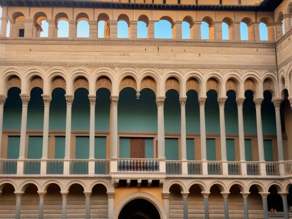 Detalles renacentistas del Palazzo Vecchio en Florencia La majestuosa fachada del Palazzo Vecchio en Florencia, con detalles renacentistas bajo la cálida luz toscana
