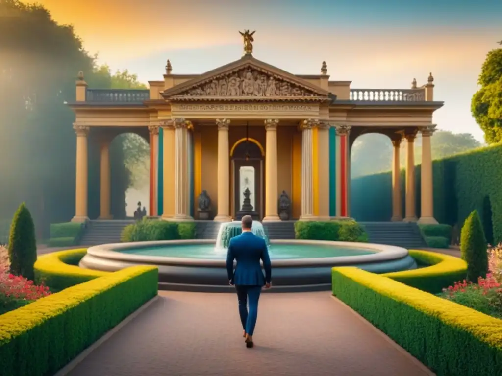 Propiedad histórica restaurada: detalles arquitectónicos en 8k Una majestuosa propiedad histórica restaurada, con detalles arquitectónicos ornamentados y jardín exuberante