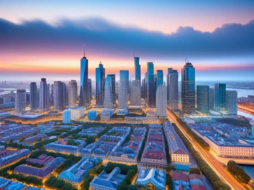 Mapa interactivo de ciudad: tendencias de inversión inmobiliaria Mapa detallado de la ciudad con datos demográficos y tendencias de inversión inmobiliaria, ideal para modelos predictivos