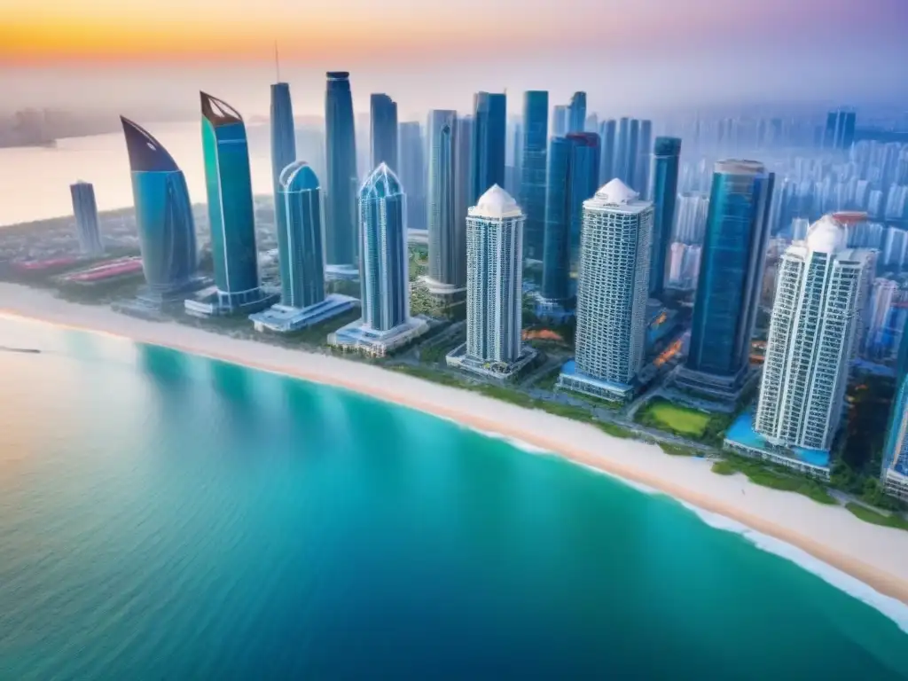 Inversiones inmobiliarias globales: diversidad arquitectónica en 8k Diversificación de inversión en el mercado inmobiliario internacional con propiedades de todo el mundo