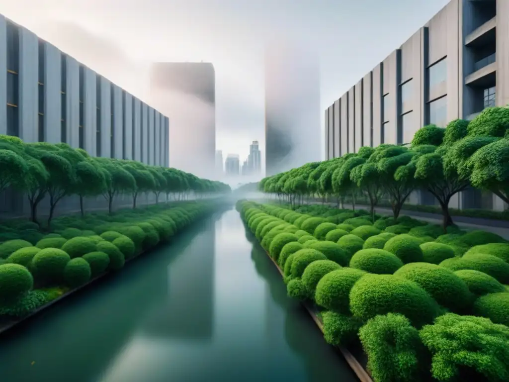 Metamorfosis urbana: de la jungla de concreto a oasis verde Restauración paisajes vegetación nativa crucial: la vibrante ciudad se divide entre selva urbana restaurada y paisaje gris sin vida
