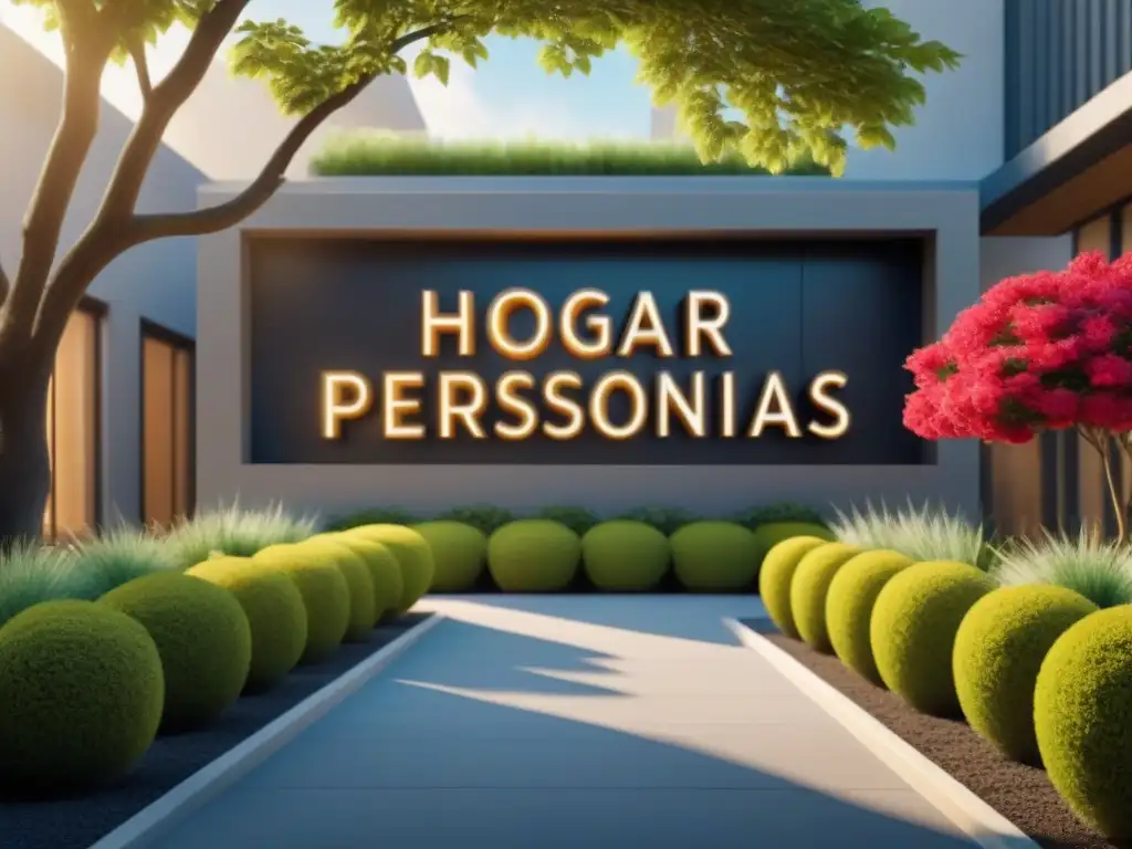 Jardín vibrante en Hogar para Personas Mayores Un oasis de bienestar para personas mayores: vibrantes jardines, arquitectura moderna y sesiones de tai chi