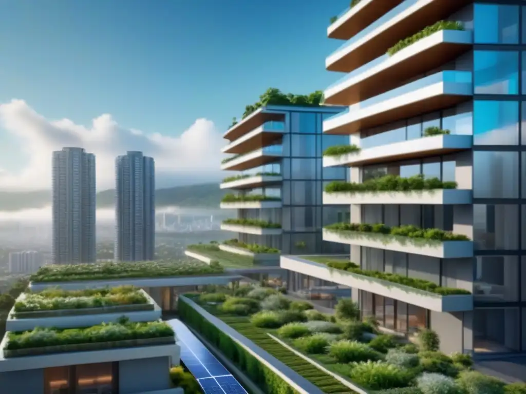 Edificio sostenible de lujo: arquitectura moderna y ecoconsciencia en la ciudad Un oasis eco-lujoso en un rascacielos sostenible en mercados emergentes propiedades alta gama