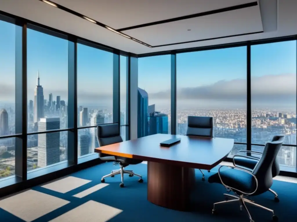 Oficina de abogados moderna y elegante con vista a la ciudad Oficina de abogados moderna y elegante con vista a la ciudad