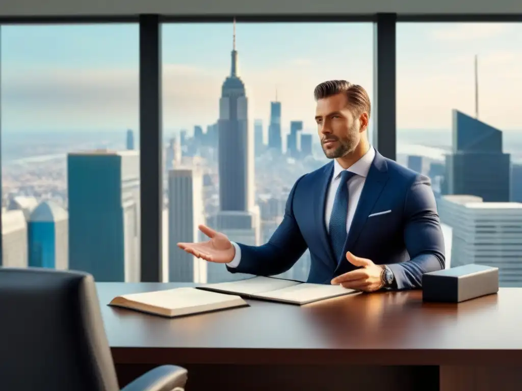 Oficina de abogados moderna: profesionalidad y confianza Oficina de abogados moderna con mobiliario elegante y libros legales