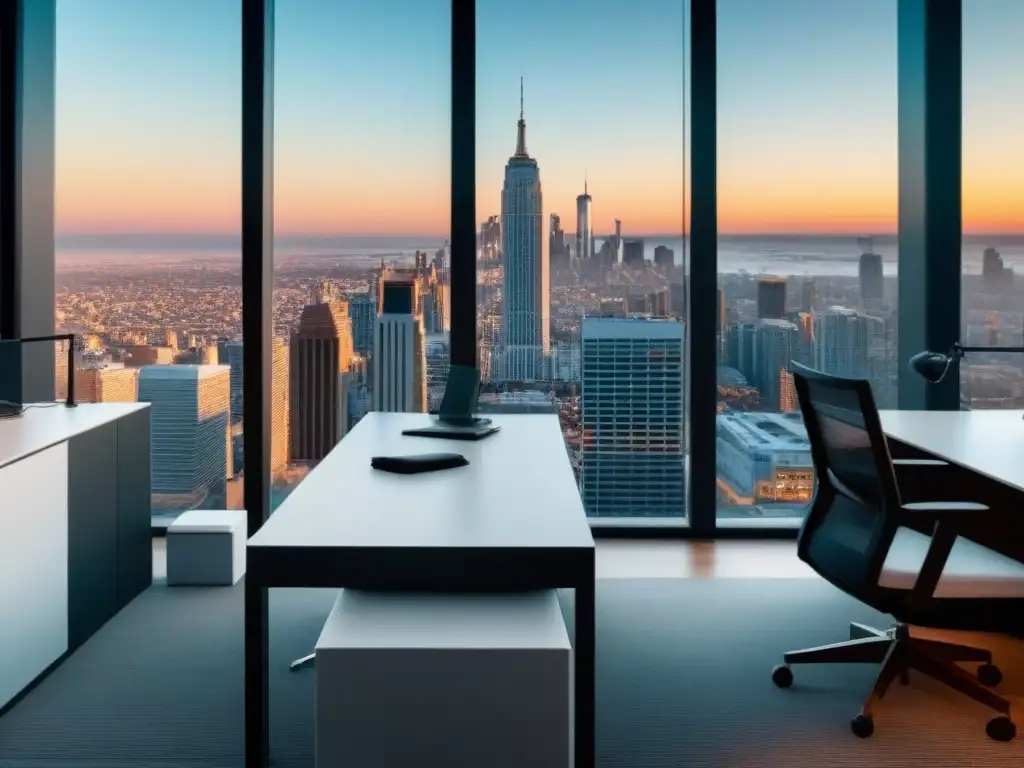 Oficina inmobiliaria ética y profesional en la ciudad Oficina inmobiliaria moderna con agentes en discusiones éticas, mostrando responsabilidad y confianza