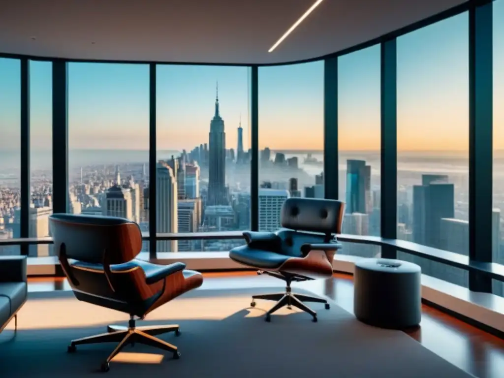Oficina inmobiliaria de lujo en ciudad moderna Oficina inmobiliaria moderna con profesionales y las mejores herramientas de seguimiento de leads
