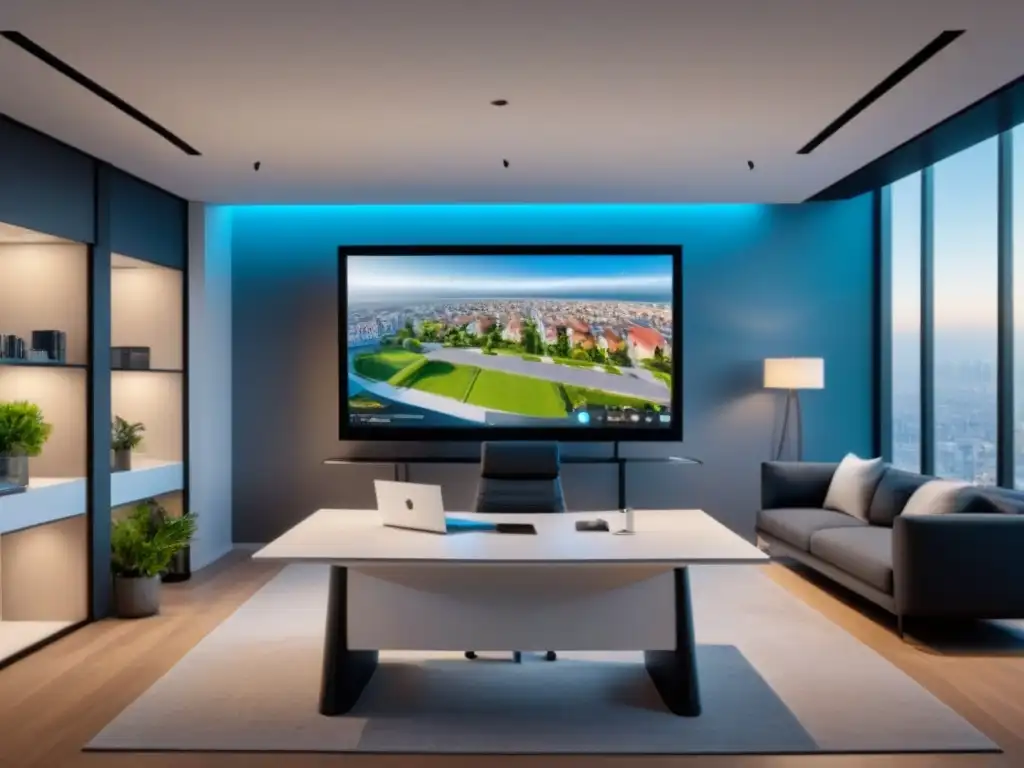 Oficina inmobiliaria virtual 8k: lujo y tecnología de vanguardia Oficina inmobiliaria moderna con tecnología de vanguardia