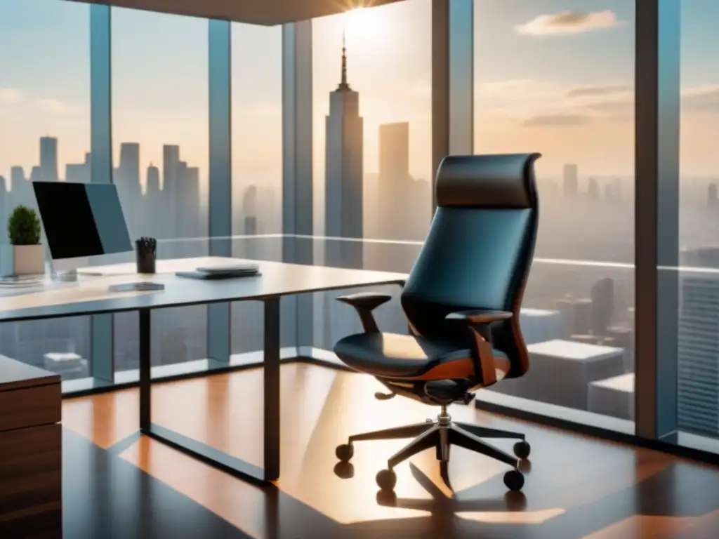 Oficina moderna con vista a la ciudad para inversores Oficina moderna con vista a la ciudad para discutir apalancamiento financiero inversión bienes raíces