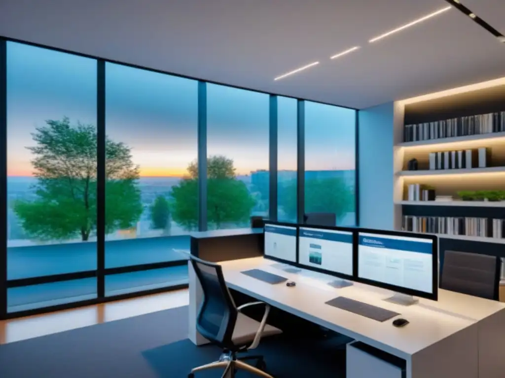 Oficina de seguros con asesores expertos en propiedad comercial Oficina de seguros para propiedades comerciales con equipo profesional en ambiente moderno y luminoso