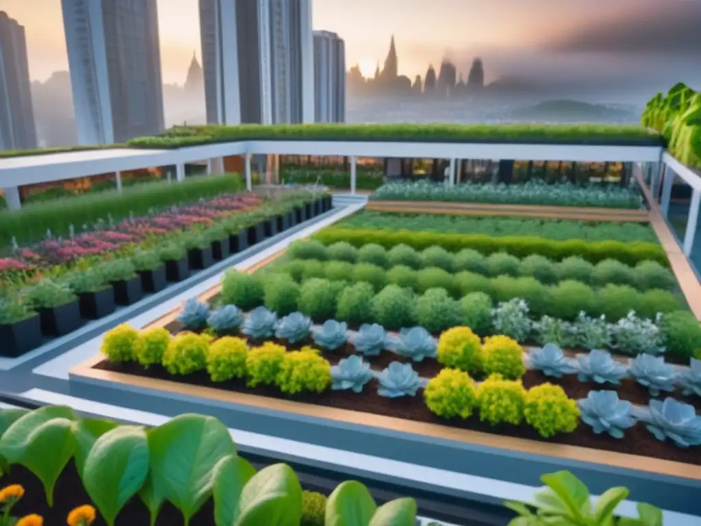 Cityscape futurista: coliving sostenible y ecoamigable Un paisaje urbano futurista y vibrante con edificios de coliving sostenible integrados en el entorno, resaltando beneficios coliving sostenible mercado inmobiliario