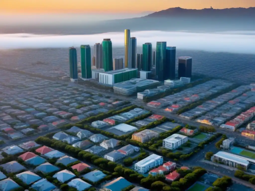 Cityscape mexicano: fusión arquitectónica en evolución Paisaje urbano y natural de México mostrando la evolución del mercado inmobiliario por el teletrabajo