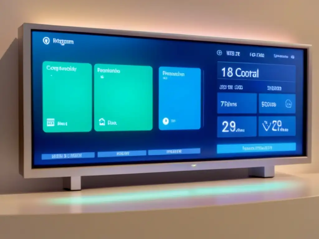 Panel de control futurista con seguridad avanzada para hogar inteligente Panel de control futurista con alta seguridad: reconocimiento facial y de huellas dactilares, transmisión de datos cifrada