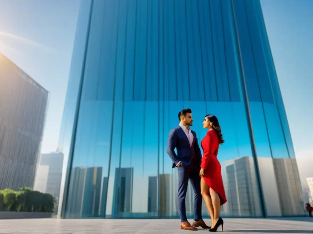 Jóvenes inversores en México: Oportunidades en bienes raíces Pareja joven discute oportunidades de inversión inmobiliaria en moderna Ciudad de México