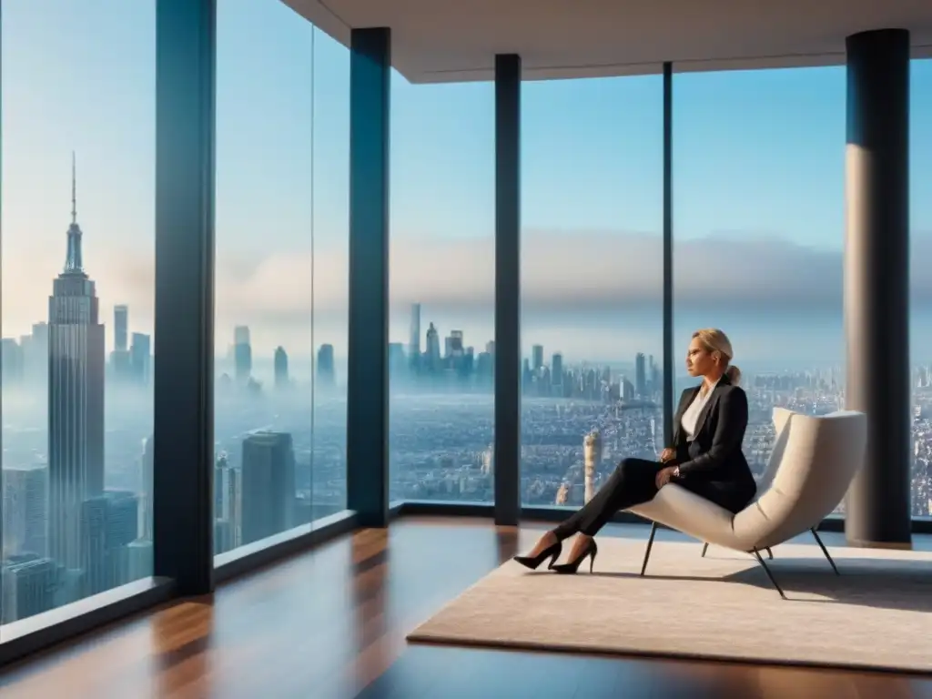 Penthouse de lujo con vista a la ciudad y diseño contemporáneo Un penthouse lujoso con vista a la ciudad
