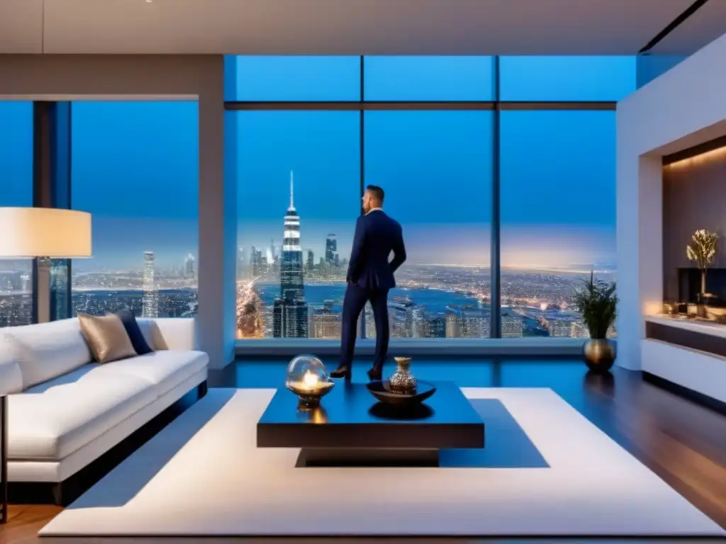 Penthouse de lujo: arquitectura moderna con vistas a la ciudad Penthouse moderno de lujo con vistas a la ciudad y diseño elegante, ideal para estrategias inversión mercado inmobiliario internacional