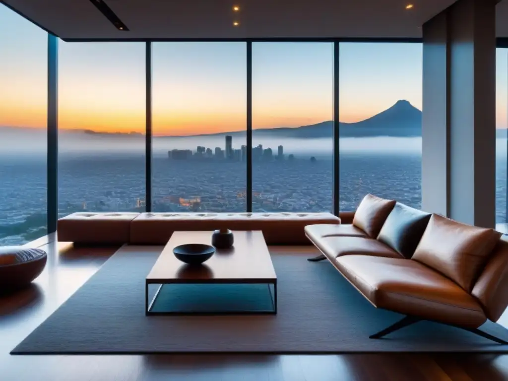 Penthouse de lujo en la Ciudad de México: sofisticación y opulencia Penthouse moderno y lujoso en la Ciudad de México con vistas a la ciudad al atardecer
