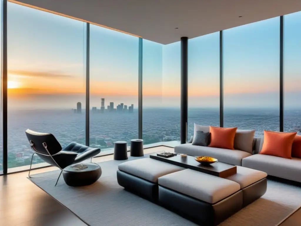 Penthouse de lujo con tecnología inteligente en Ciudad de México Un penthouse moderno con tecnología integrada en México, reflejando lujo y diseño contemporáneo