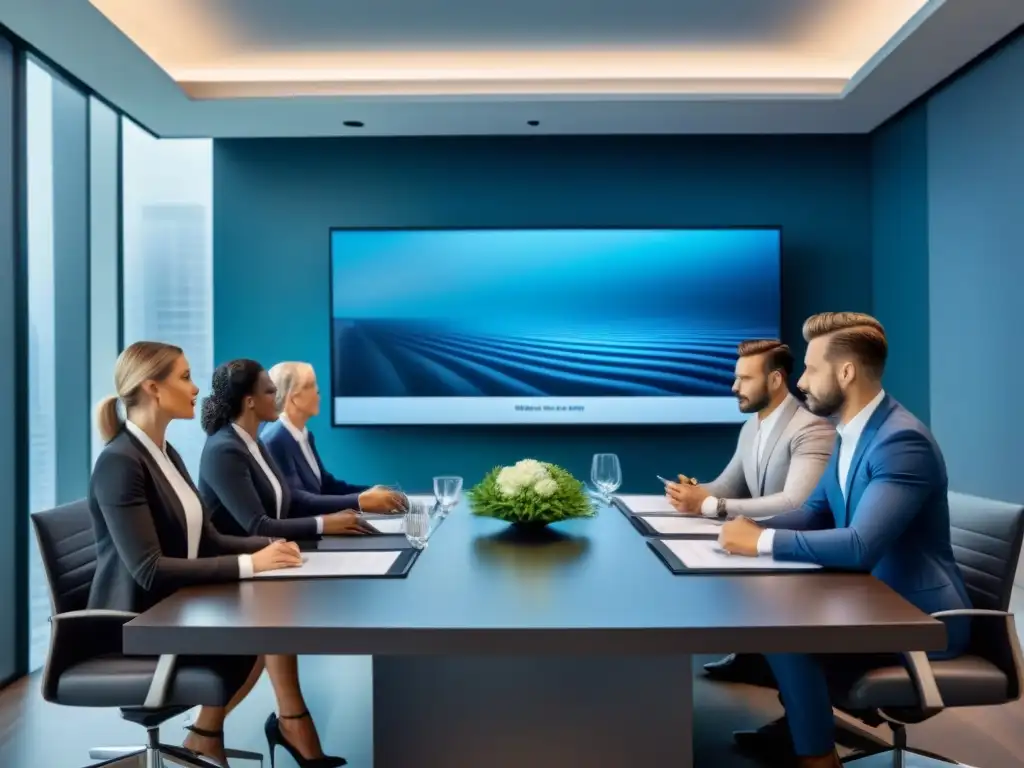 Revisión detallada de lujo en moderna transacción inmobiliaria Profesionales revisan minuciosamente contratos en transacción inmobiliaria de lujo