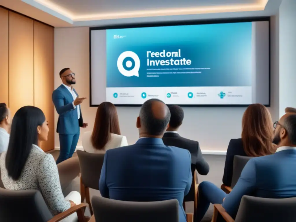 Conferencia inversión inmobiliaria: diversidad y dinamismo Profesionales diversificados en seminario inmobiliario moderno