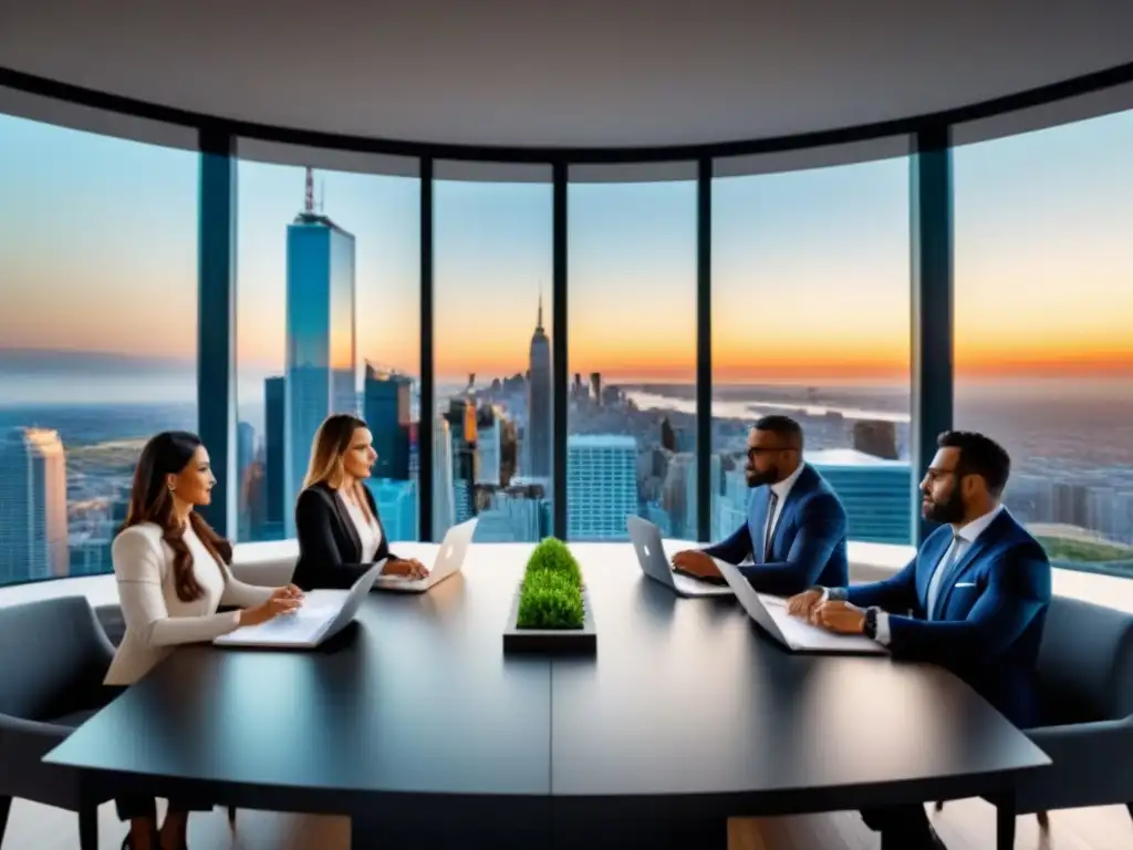 Brainstorming de profesionales en inversión inmobiliaria Profesionales diversificados en sesión de lluvia de ideas con gráficos de inversión inmobiliaria