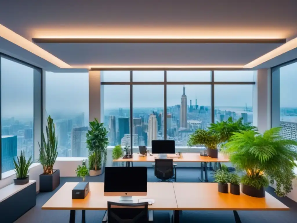 Coworking innovador: profesionales colaboran en espacio vanguardista Profesionales colaborando en espacio coworking futurista, conectividad e innovación