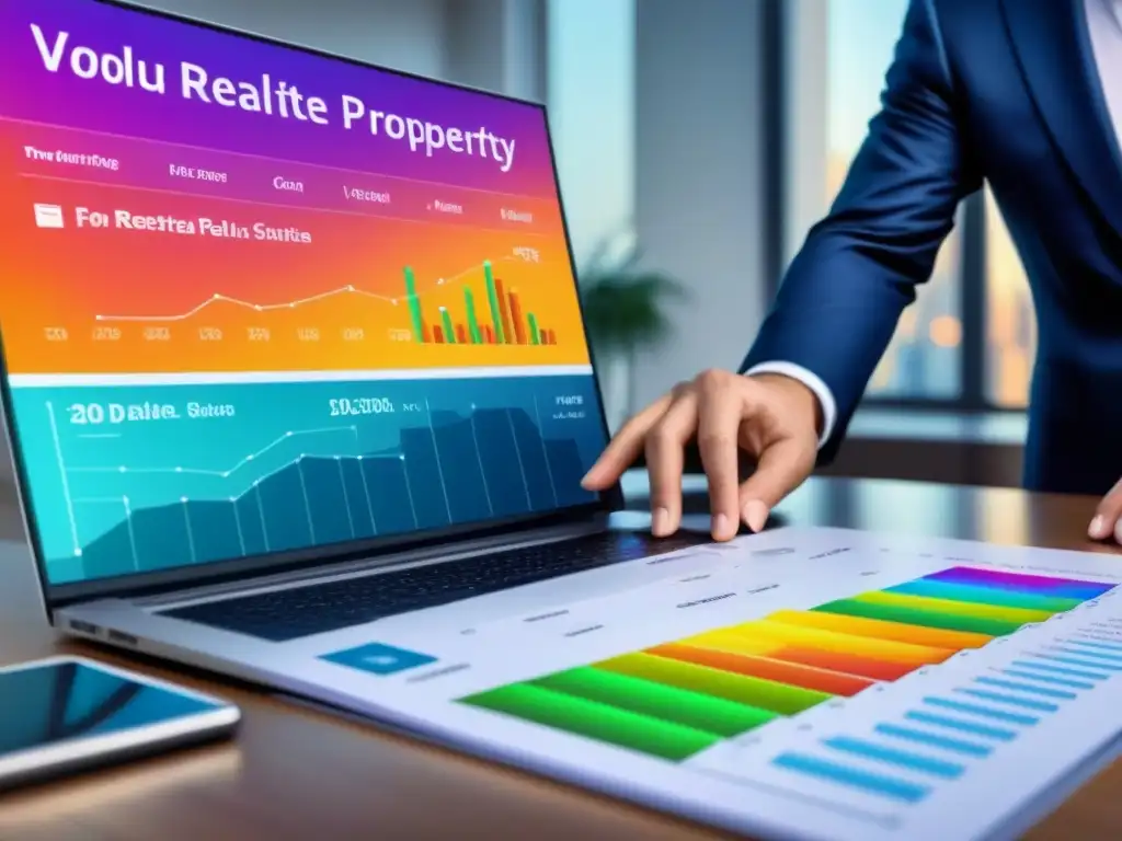 Análisis inmobiliario en tiempo real: tecnología de vanguardia para agentes Profesionales inmobiliarios analizando datos en herramientas valoración propiedades tiempo real