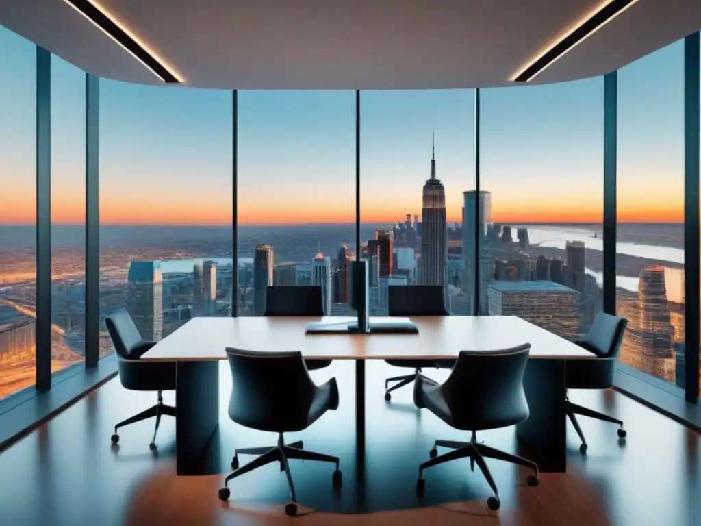 Oficina de inversión moderna: estrategias inmobiliarias en crisis Profesionales de inversión inmobiliaria en una oficina moderna y dinámica, discutiendo estrategias de inversión