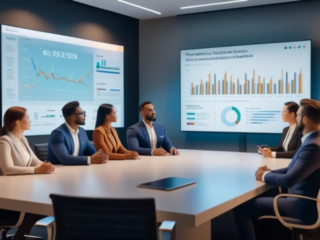Profesionales colaborativos en oficina moderna discuten refinanciamiento Profesionales colaborando en moderna oficina evitando errores al refinanciar inmobiliario