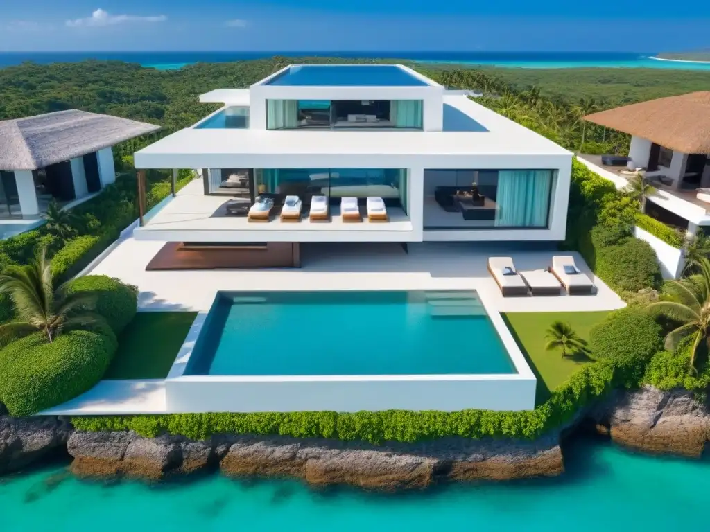 Propiedad costera de lujo en México: fideicomisos y exclusividad Una propiedad costera lujosa en México con diseño arquitectónico moderno y exclusividad, ideal para fideicomisos inmobiliarios zonas restringidas