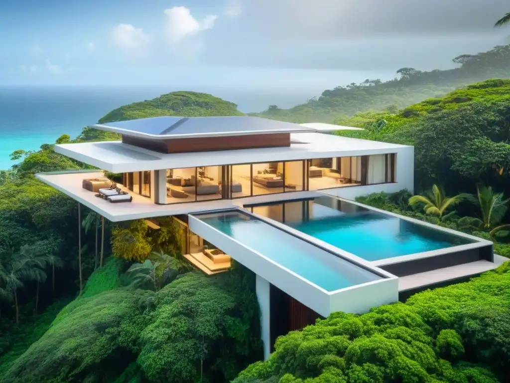 Propiedad de lujo en paraíso tropical Propiedad de lujo en economía emergente: diseño y arquitectura se integran armoniosamente con la exuberante naturaleza tropical