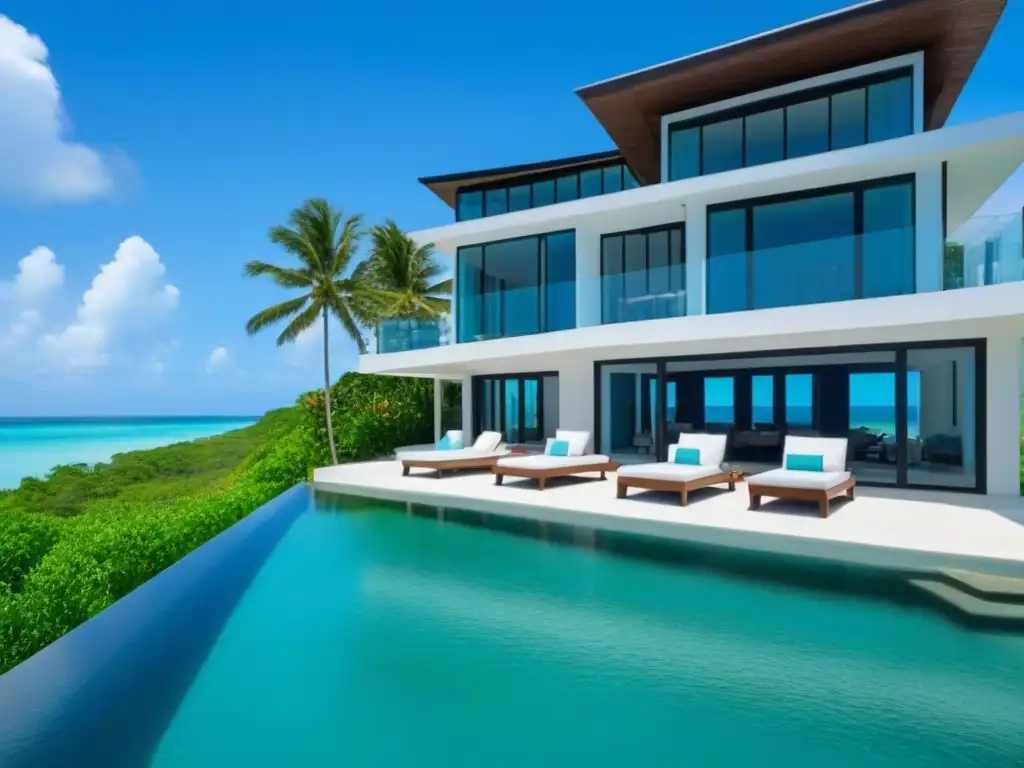 Propiedad de lujo en Belice: diseño moderno con vistas al mar Propiedad de lujo frente a la playa en Belice con diseño moderno y vistas impresionantes