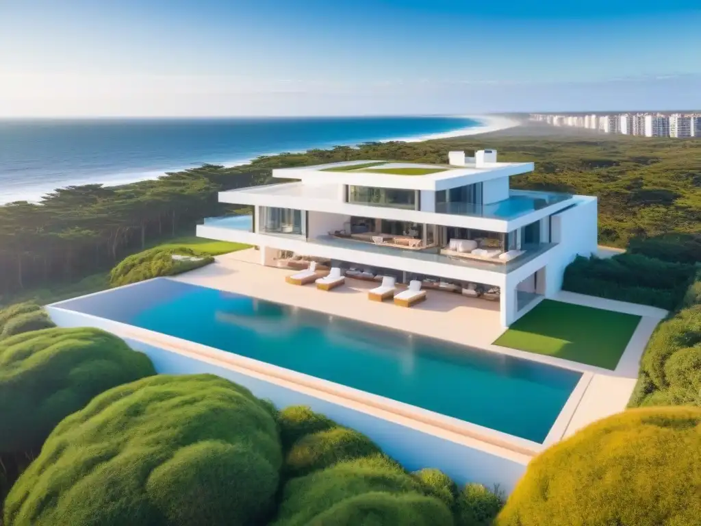 Exclusiva propiedad de lujo en Punta del Este, Uruguay Propiedad de lujo frente al mar en Punta del Este, Uruguay, con diseño arquitectónico moderno, piscina infinita y vegetación exuberante