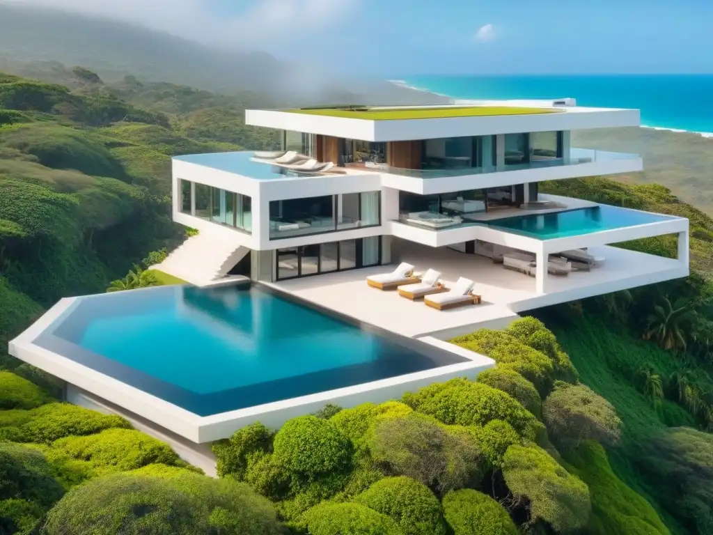 Propiedad de lujo con piscina infinita y helipuerto en México Inversión en propiedades de lujo de alta gama en México: propiedad exclusiva con diseño moderno y vistas impresionantes al mar